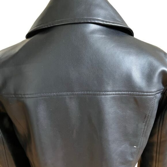 Anthropologie Avec Les Filles Relaxed Faux Leather Moto Jacket Size S NWT - Picture 11 of 16